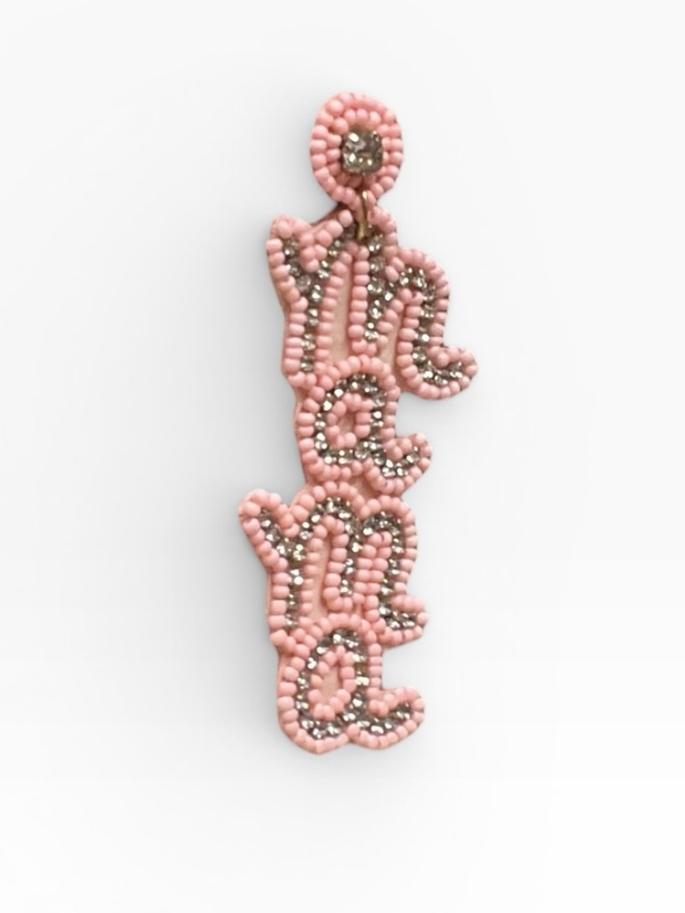 Mama Pink Beaded Statement Long Drop Earrings - Women's Fashion Jewelry